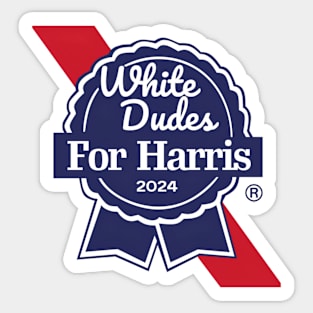 White Dudes For Harris Sticker